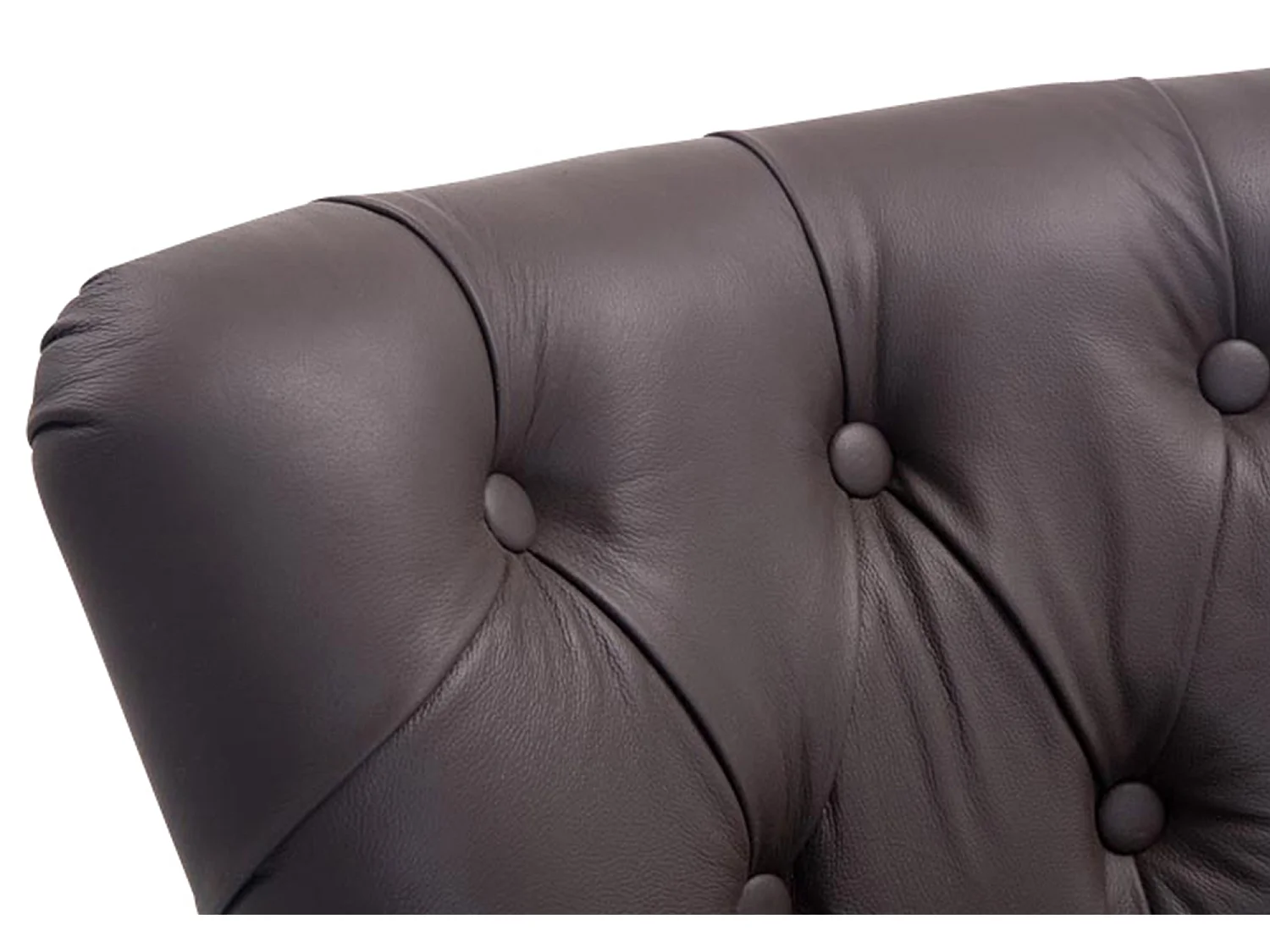 Taburete de bar - Cuero auténtico & Madera - Marrón - Lakewood