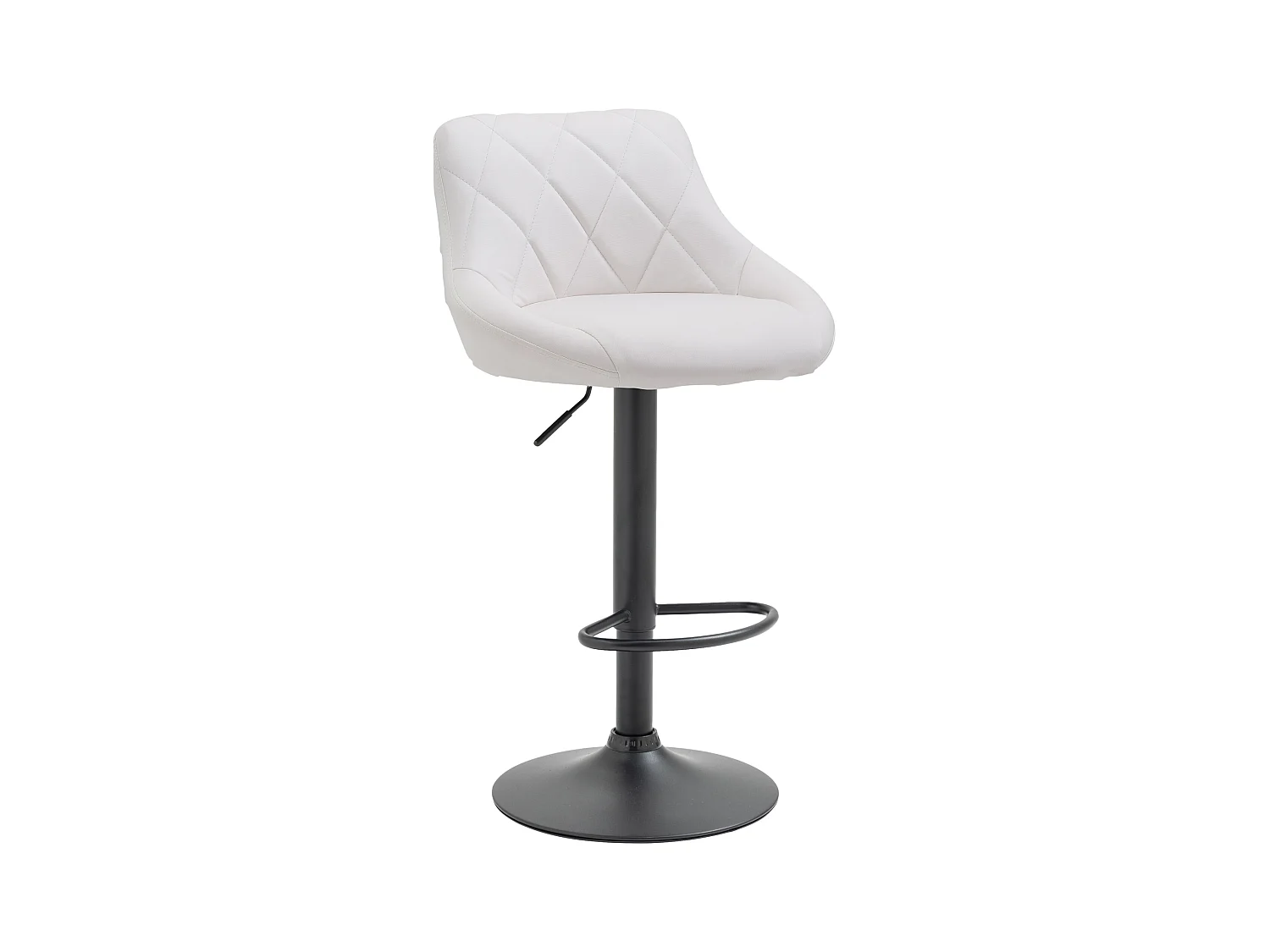 Tabouret de bar - Similicuir & Noir - Blanc - Lazio