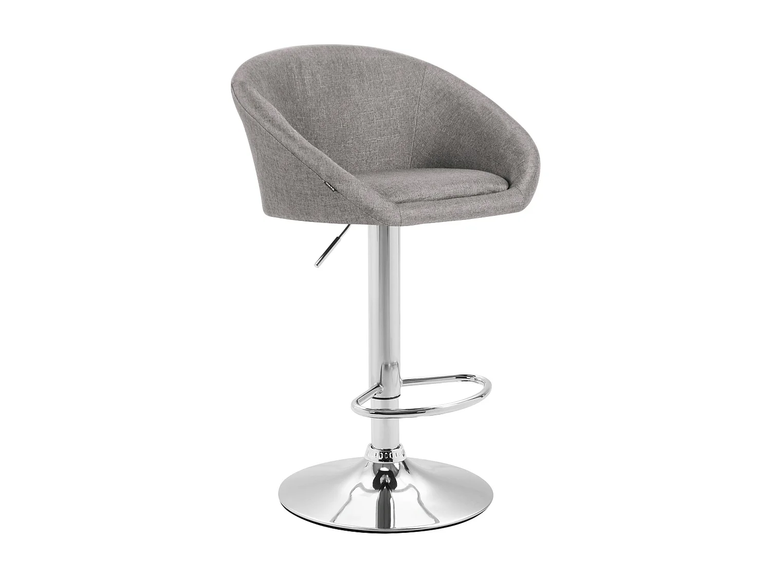 Tabourets de bar - Tissu & Métal chromé - Gris clair - Miami V2