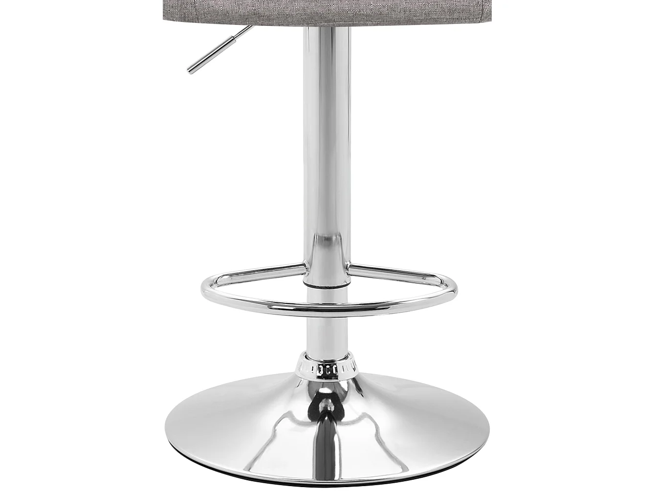 Tabourets de bar - Tissu & Métal chromé - Gris clair - Miami V2