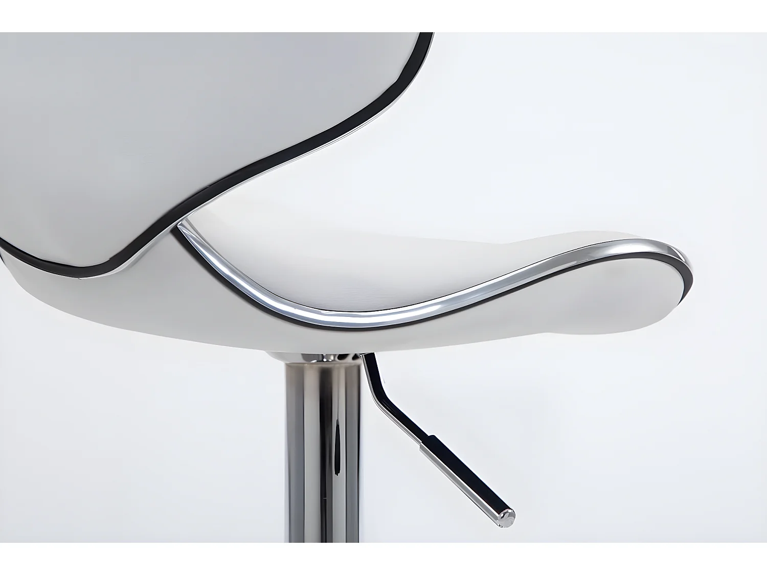 Barkruk - Kunstleer & Metaal in chroomoptiek - wit - Las Vegas V2