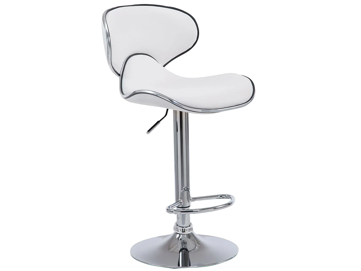 Tabourets de bar - Similicuir & Métal chromé - Blanc - Las Vegas V2