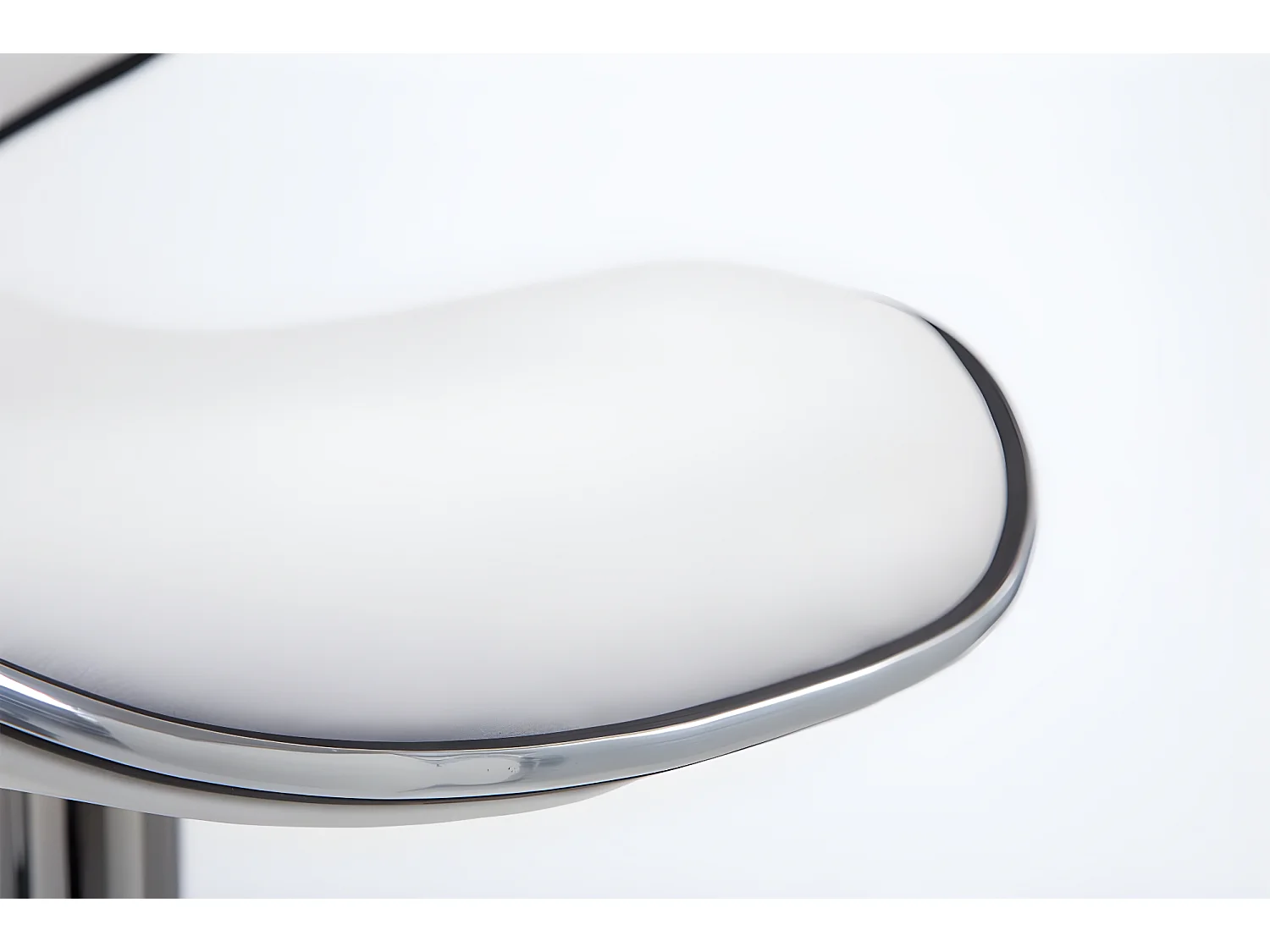 Tabourets de bar - Similicuir & Métal chromé - Blanc - Las Vegas V2