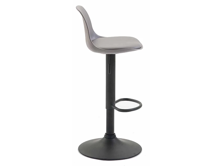 Lot de 2 Tabourets de bar - Similicuir & Métal - Gris - Kiel