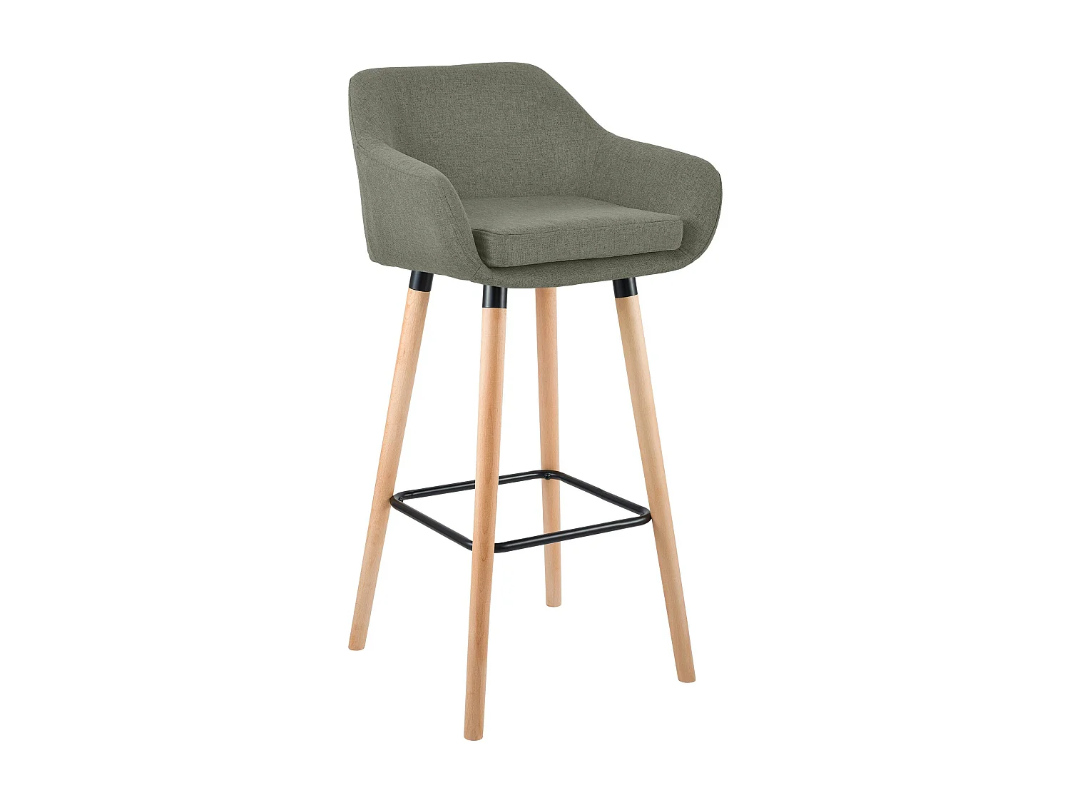 Tabouret de bar - Tissu - Gris clair - Grant
