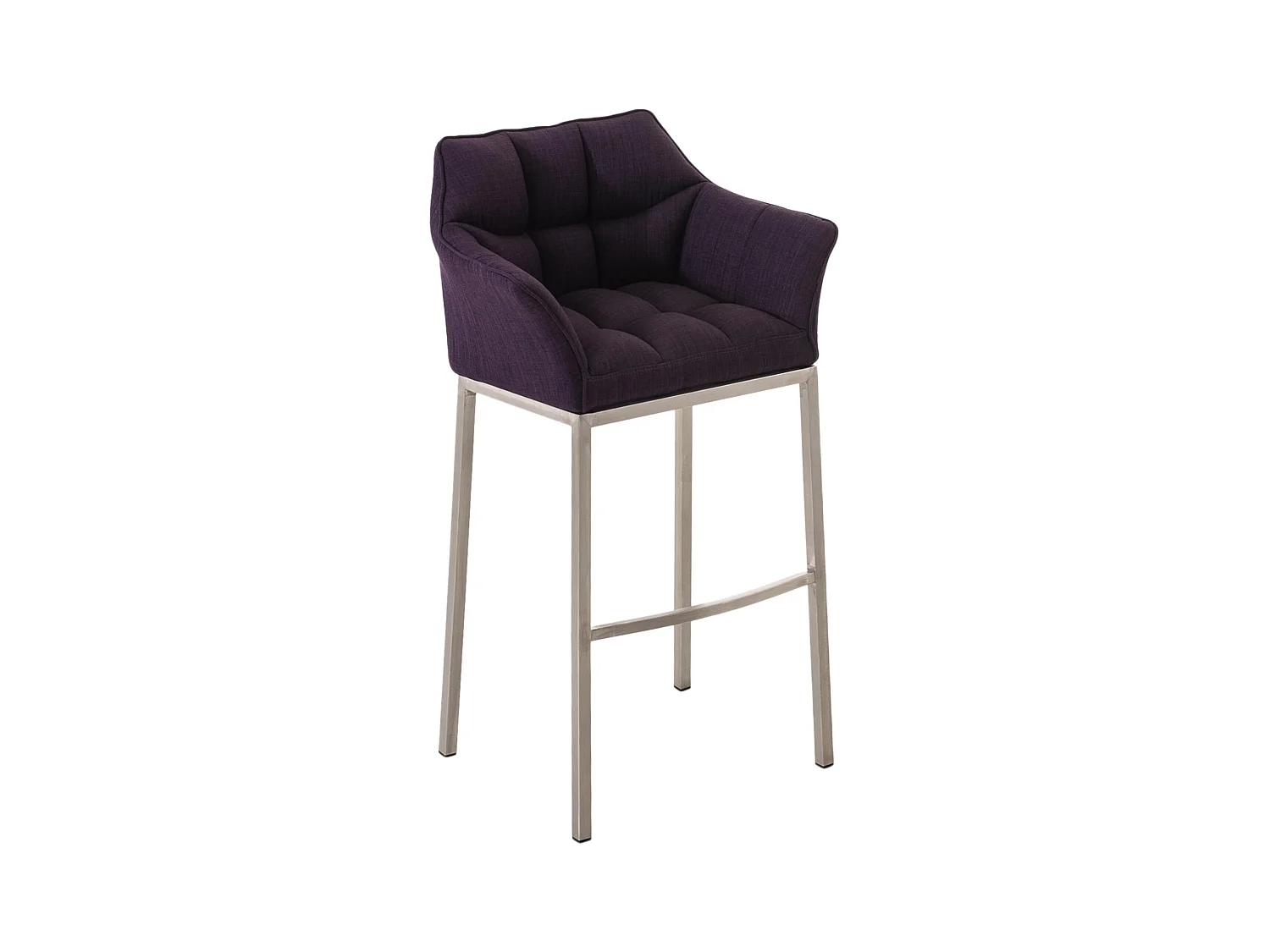 Tabouret de bar - Tissu & Acier inoxydable - Violet - Damaso