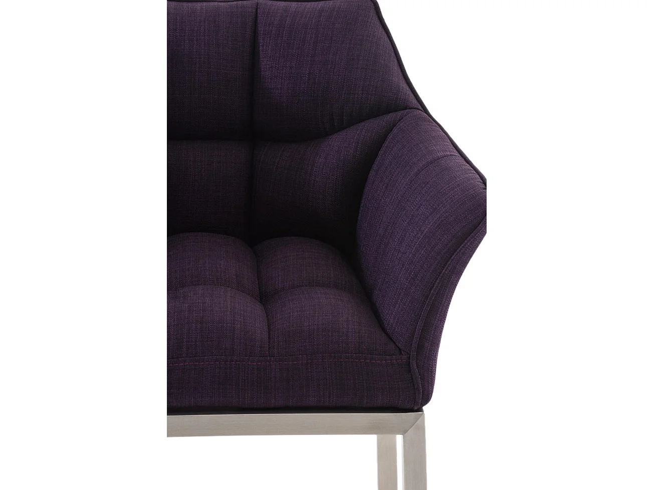 Tabouret de bar - Tissu & Acier inoxydable - Violet - Damaso