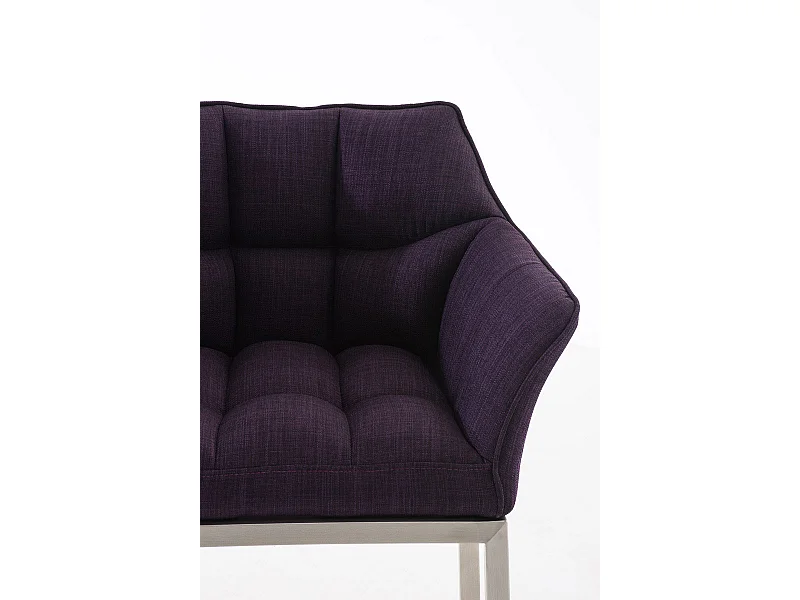 Tabouret de bar - Tissu & Acier inoxydable - Violet - Damaso