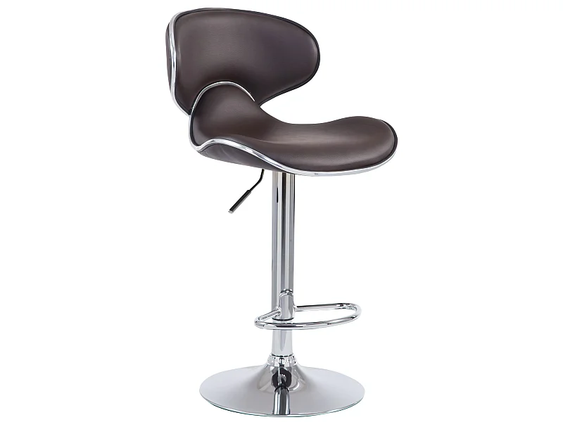 Tabourets de bar - Similicuir & Métal chromé - Marron - Las Vegas V2