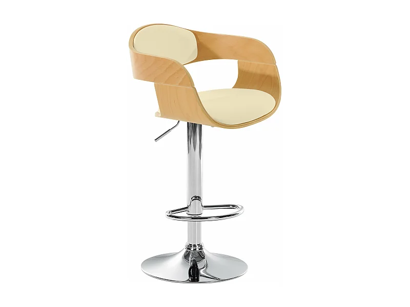 Tabouret de bar - Similicuir - Nature / Crème - Kingston