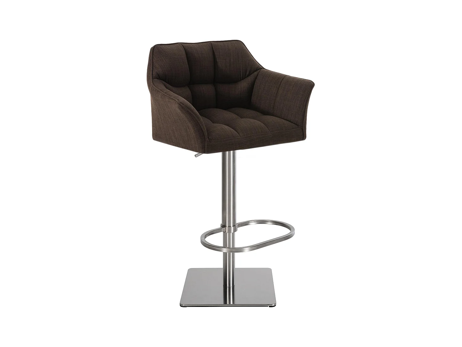 Tabouret de bar - Tissu & Acier inoxydable - Marron - Damaso