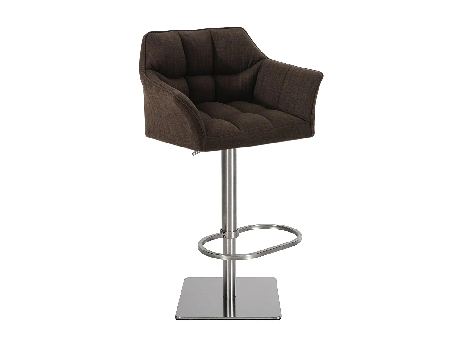 Tabouret de bar - Tissu & Acier inoxydable - Marron - Damaso
