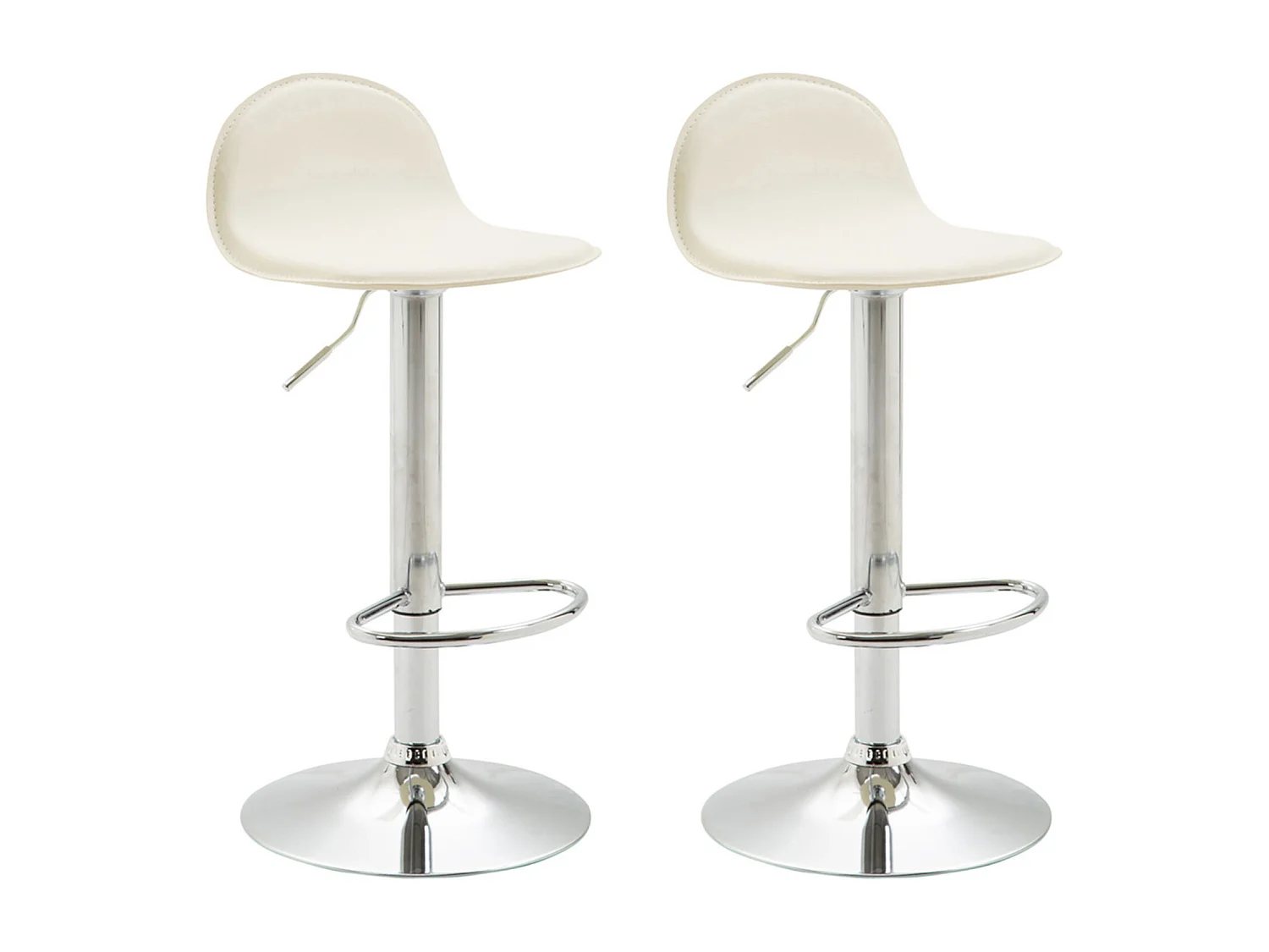 2er Set Barhocker - Kunstleder & Metall - creme - Lana V2