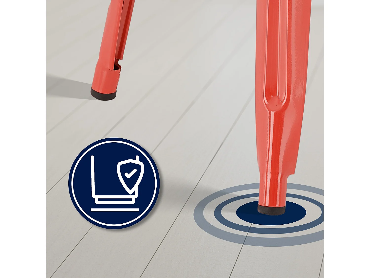 Set van 4  Barkruk - Metaal - rood - Joshua