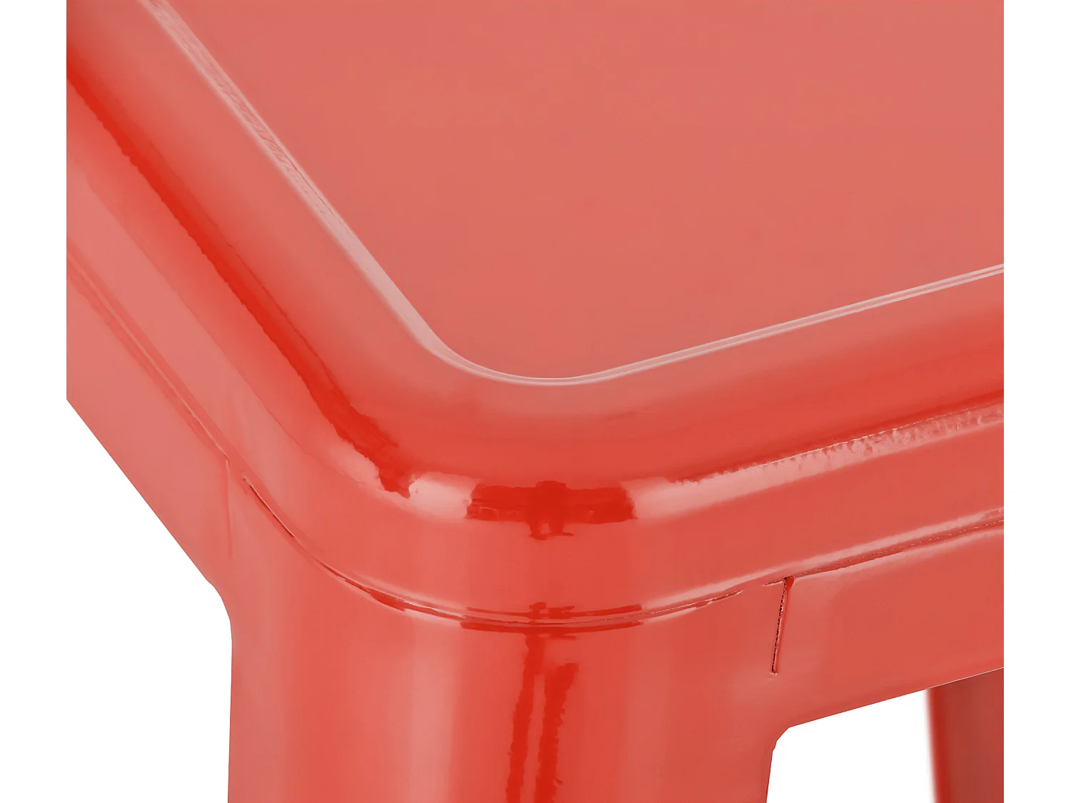 Lot de 4  Tabouret de bar - Métal - Rouge - Joshua