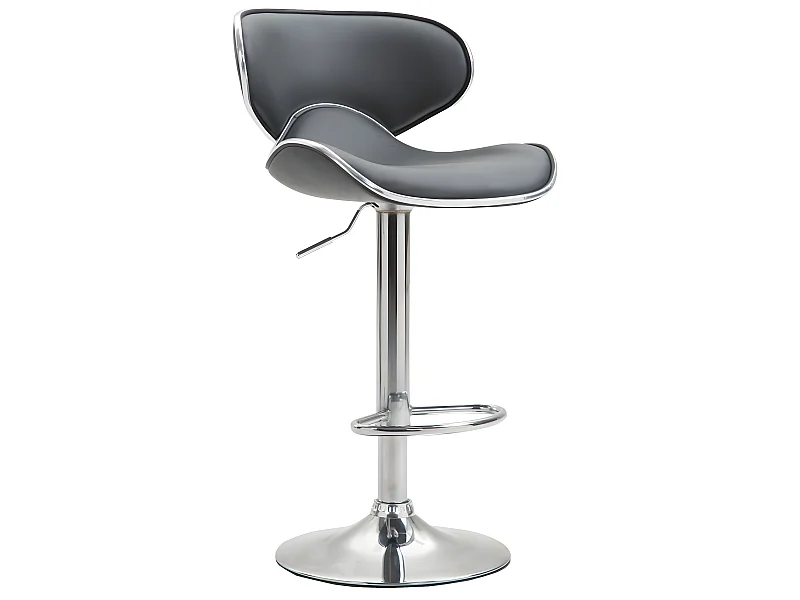 Barhocker - Kunstleder & Metall in Chromoptik - grau - Las Vegas V2