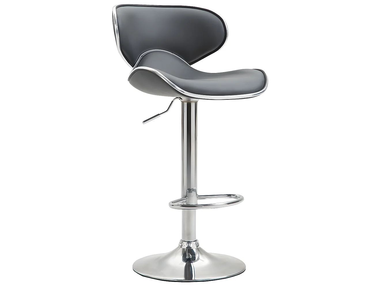 Barkruk - Kunstleer & Metaal in chroomoptiek - grijs - Las Vegas V2