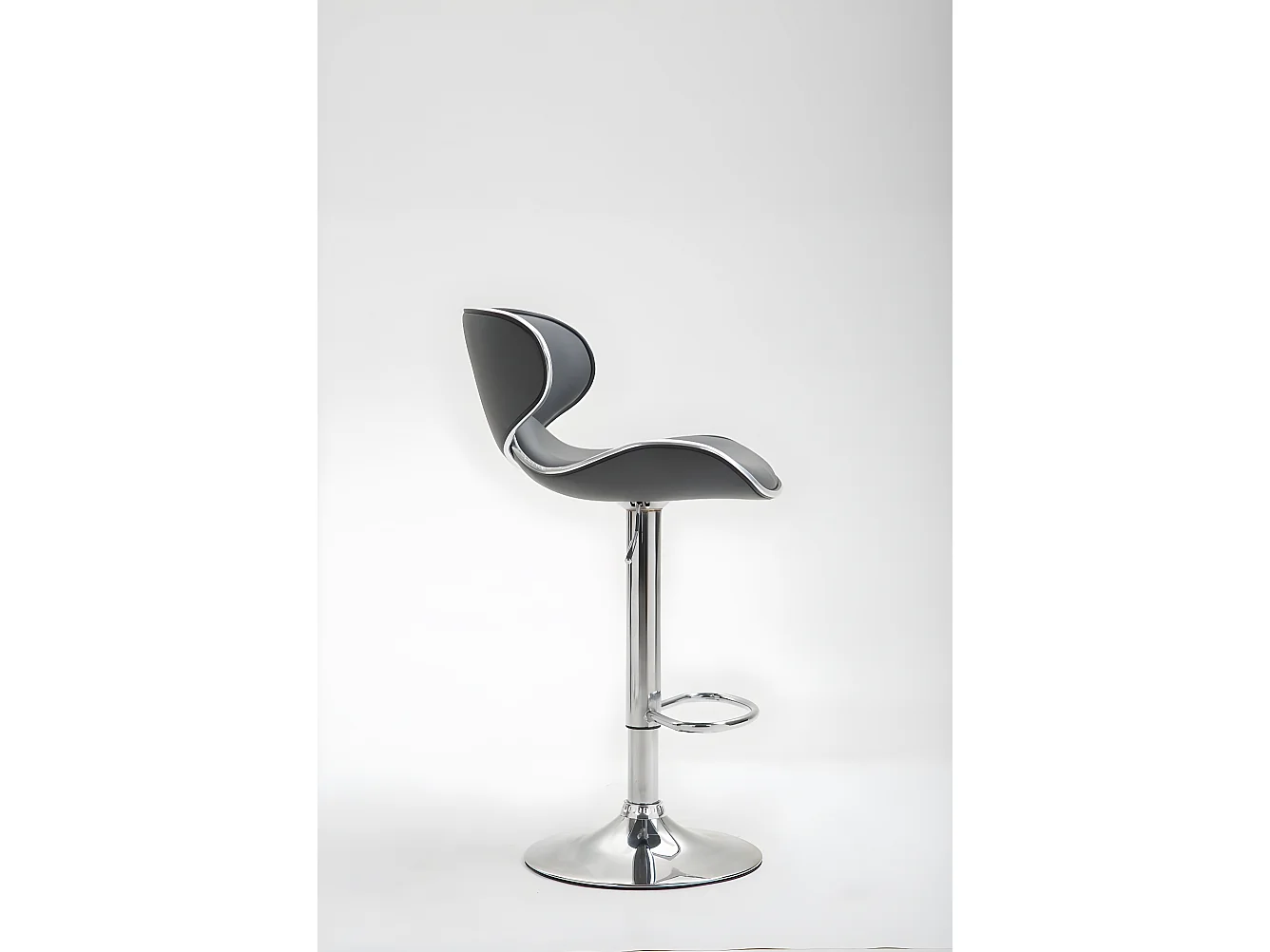 Barkruk - Kunstleer & Metaal in chroomoptiek - grijs - Las Vegas V2