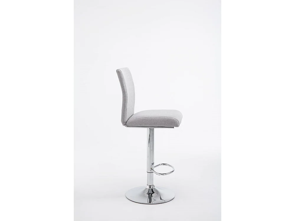 Sgabello da bar - Tessuto & Metallo in look cromato - grigio chiaro - Köln