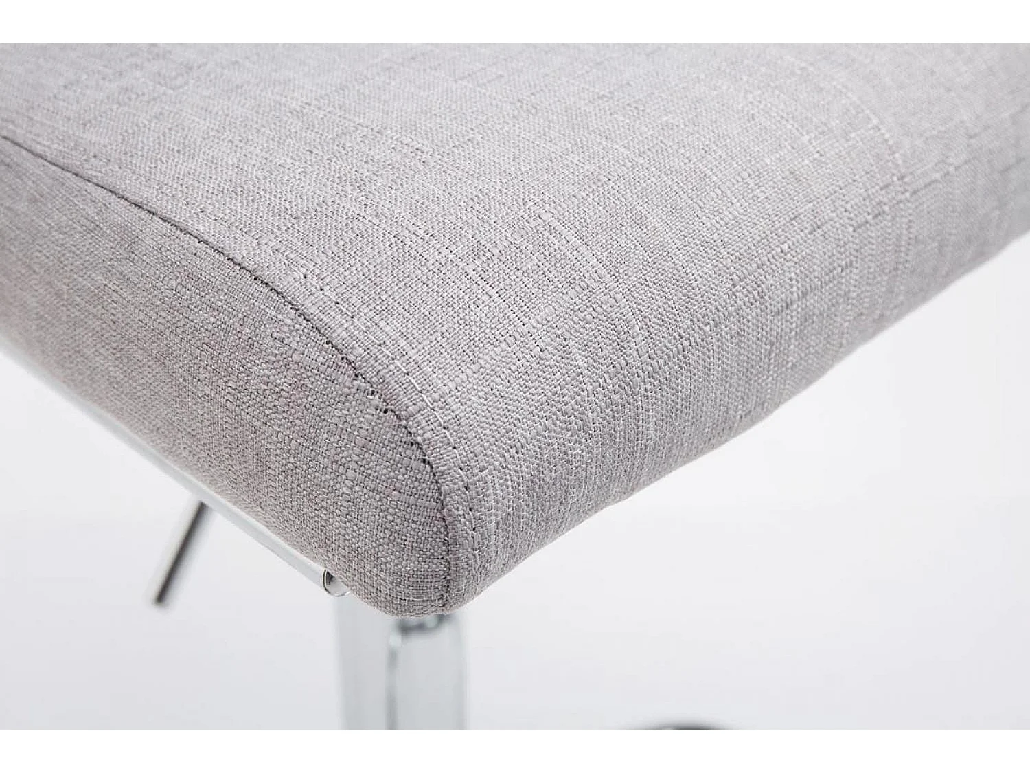 Sgabello da bar - Tessuto & Metallo in look cromato - grigio chiaro - Köln