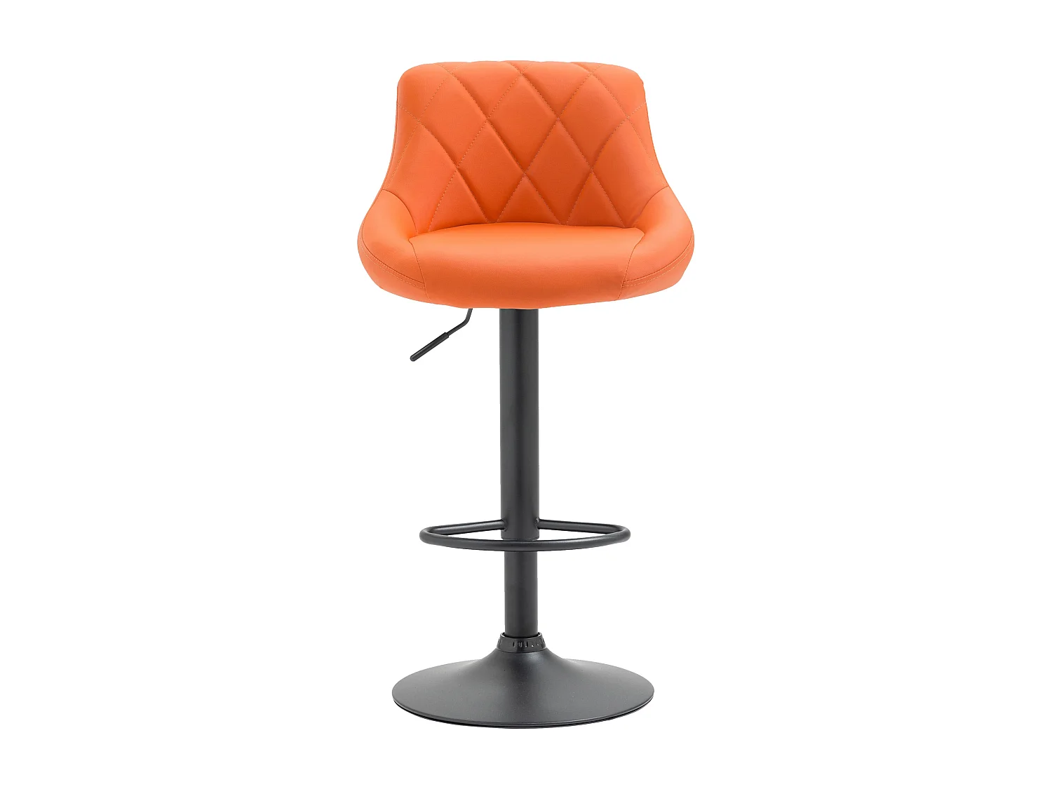 Tabouret de bar - Similicuir & Noir - Orange - Lazio