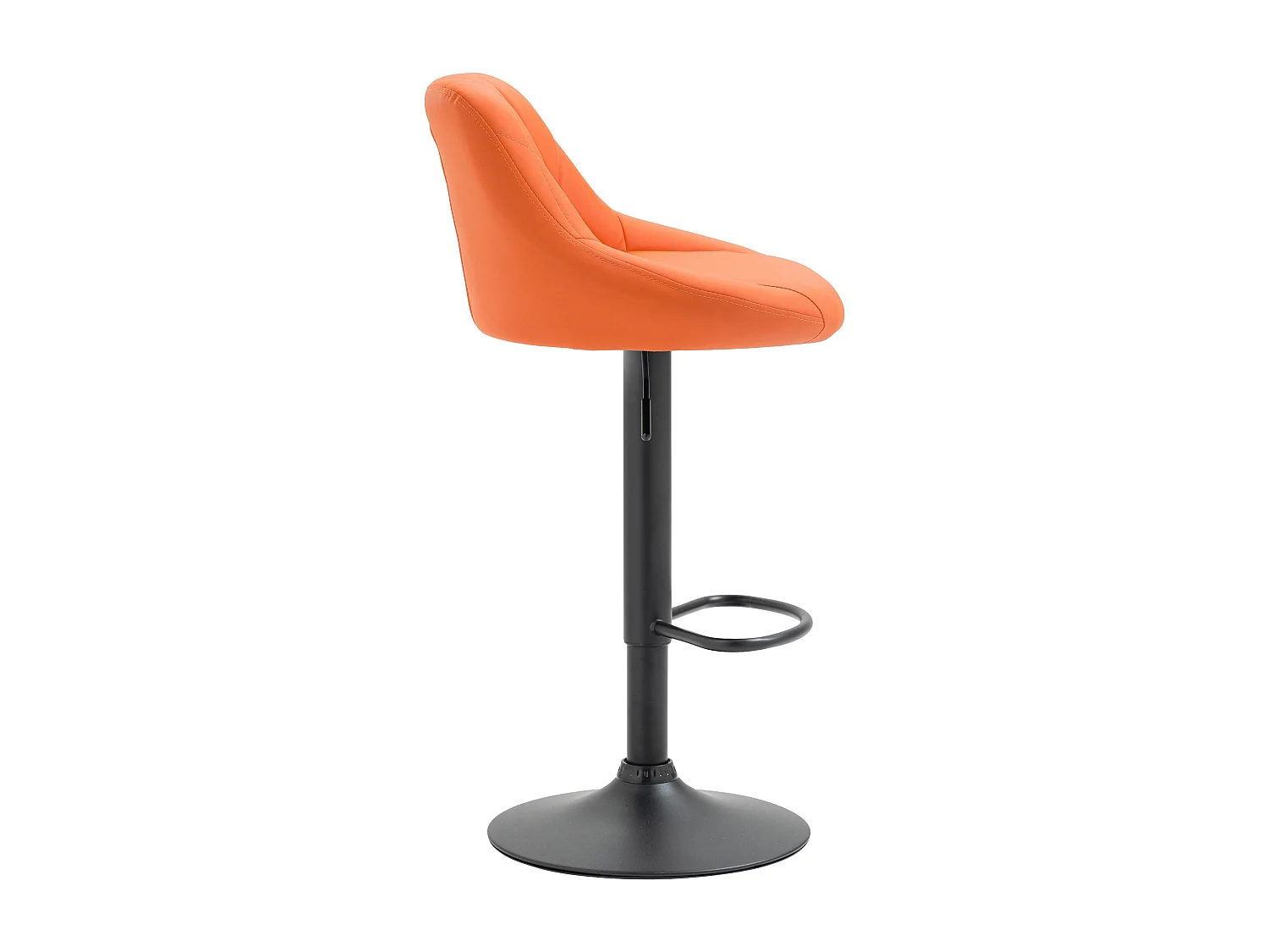 Tabouret de bar - Similicuir & Noir - Orange - Lazio