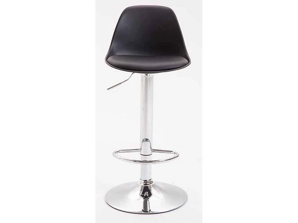 Lot de 2  Tabouret de bar - Similicuir & Chrome - Noir - Kiel
