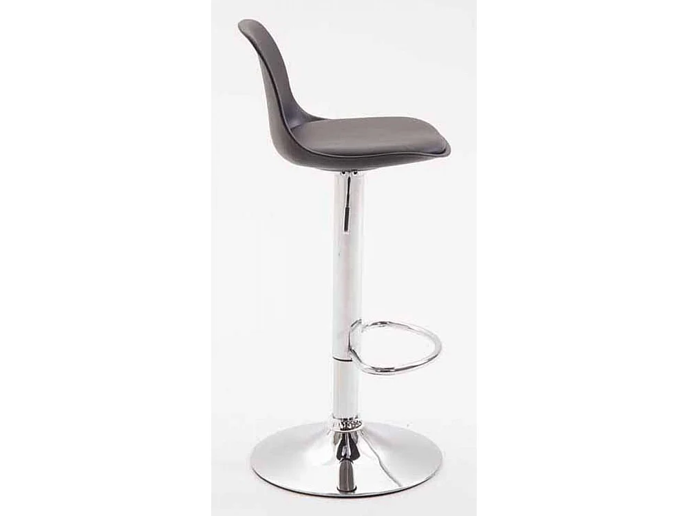 Lot de 2  Tabouret de bar - Similicuir & Chrome - Noir - Kiel
