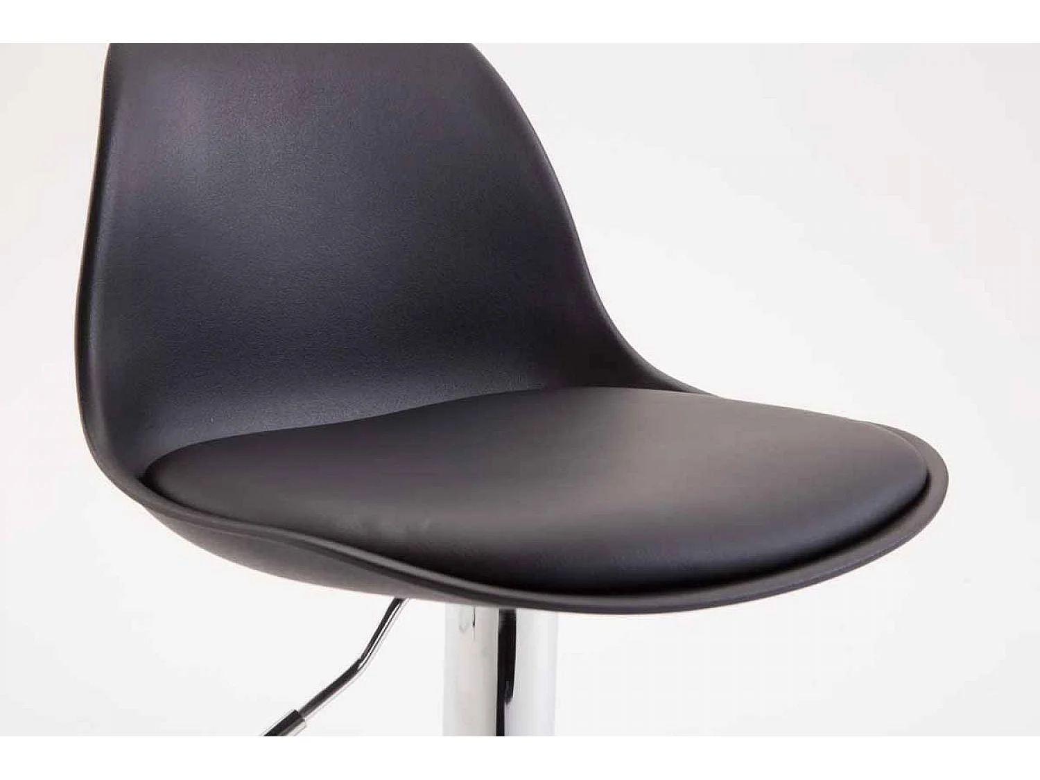 Lot de 2  Tabouret de bar - Similicuir & Chrome - Noir - Kiel