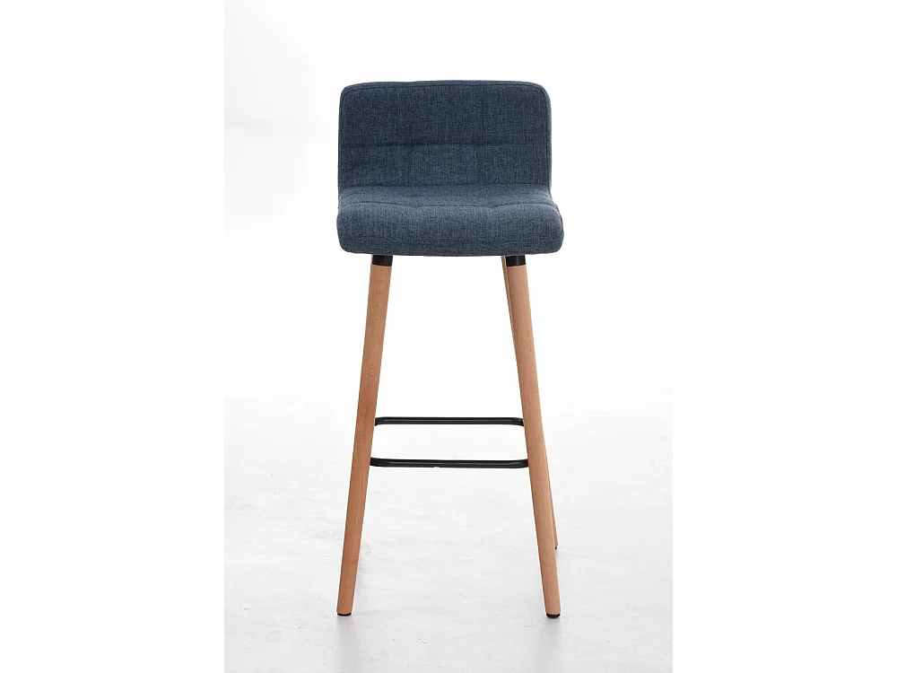Tabouret de bar - Tissu & Noir - Bleu - Lincoln