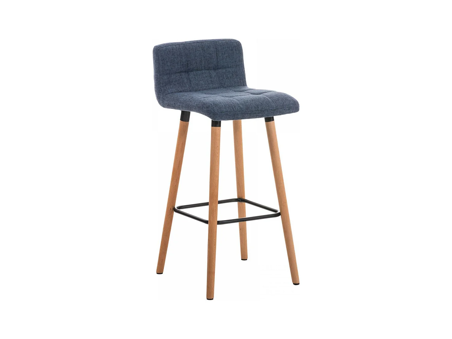 Tabouret de bar - Tissu & Noir - Bleu - Lincoln