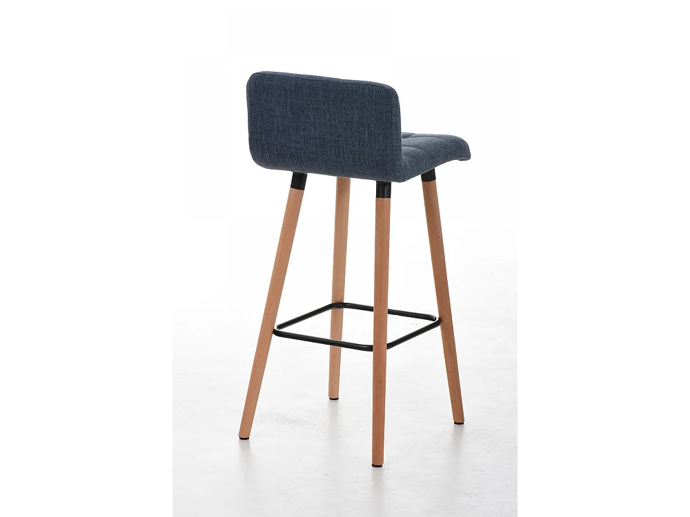 Tabouret de bar - Tissu & Noir - Bleu - Lincoln