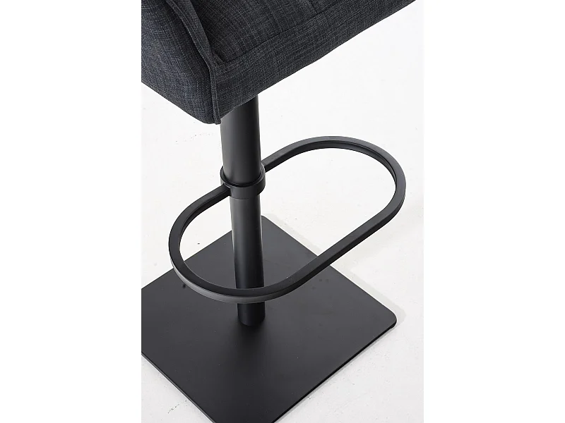 Tabouret de bar - Tissu & Noir - Gris foncé - Damaso