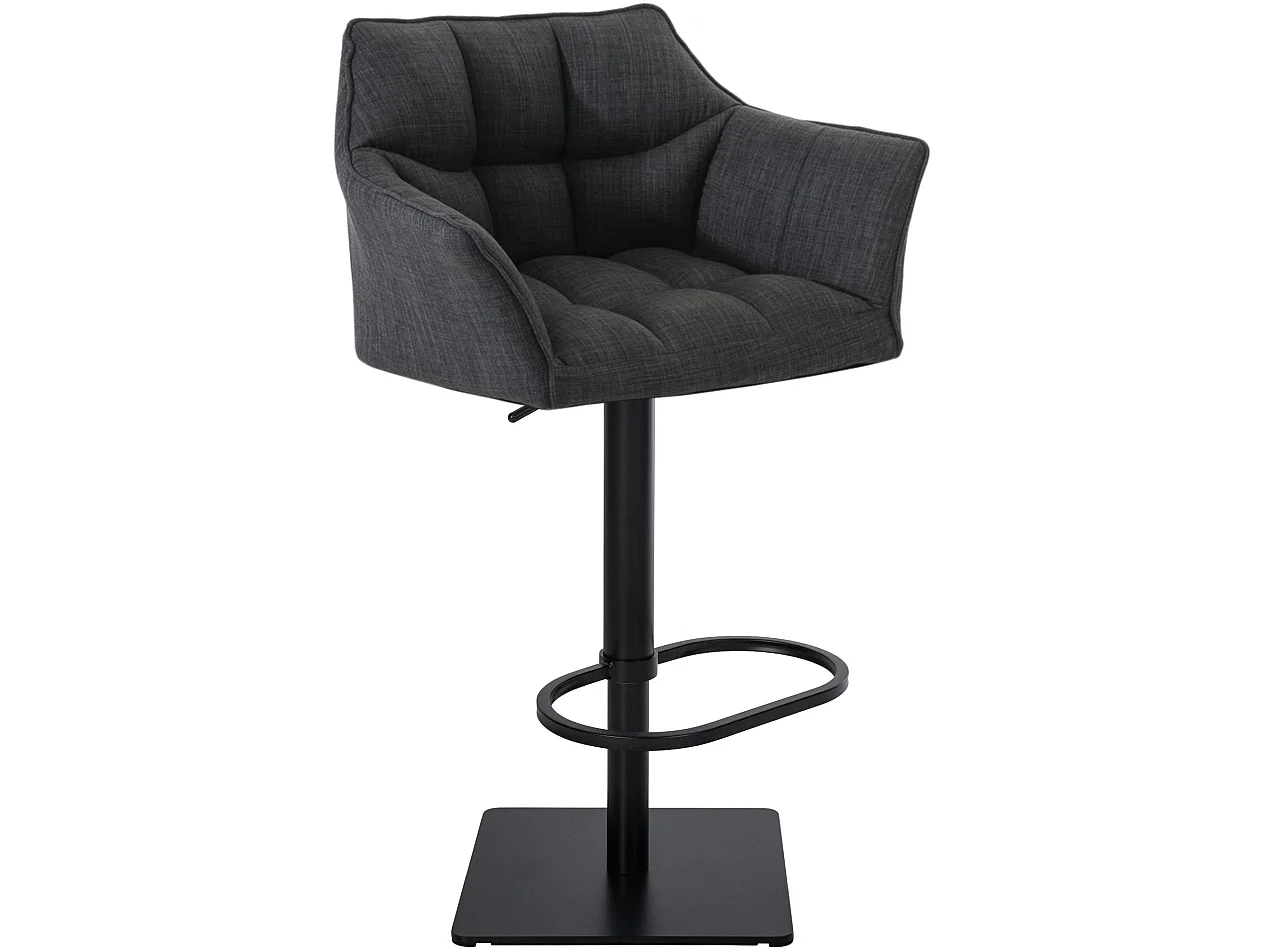 Tabouret de bar - Tissu & Noir - Gris foncé - Damaso