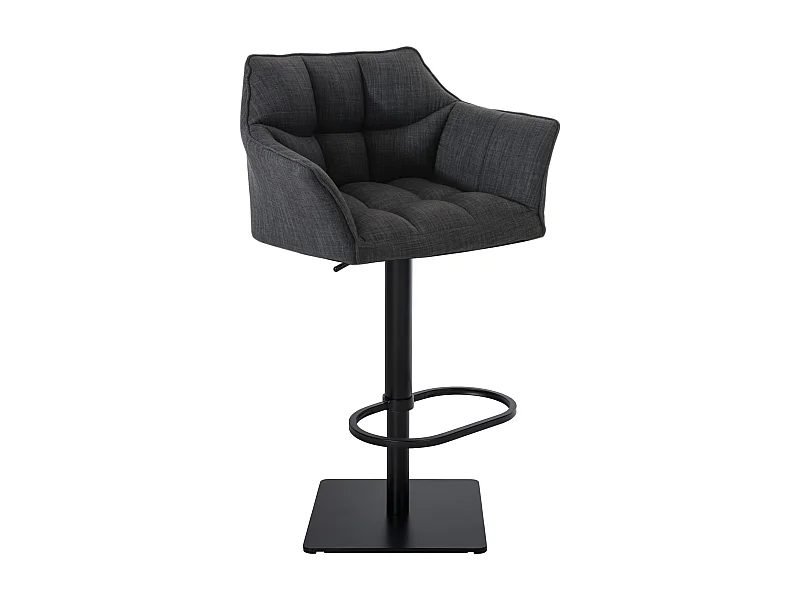 Tabouret de bar - Tissu & Noir - Gris foncé - Damaso