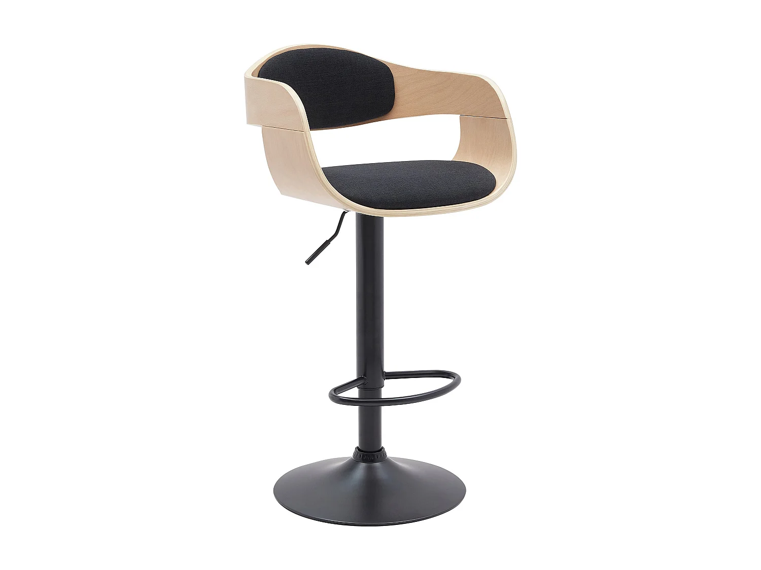 Tabouret de bar - Tissu - Nature / Noir - Kingston