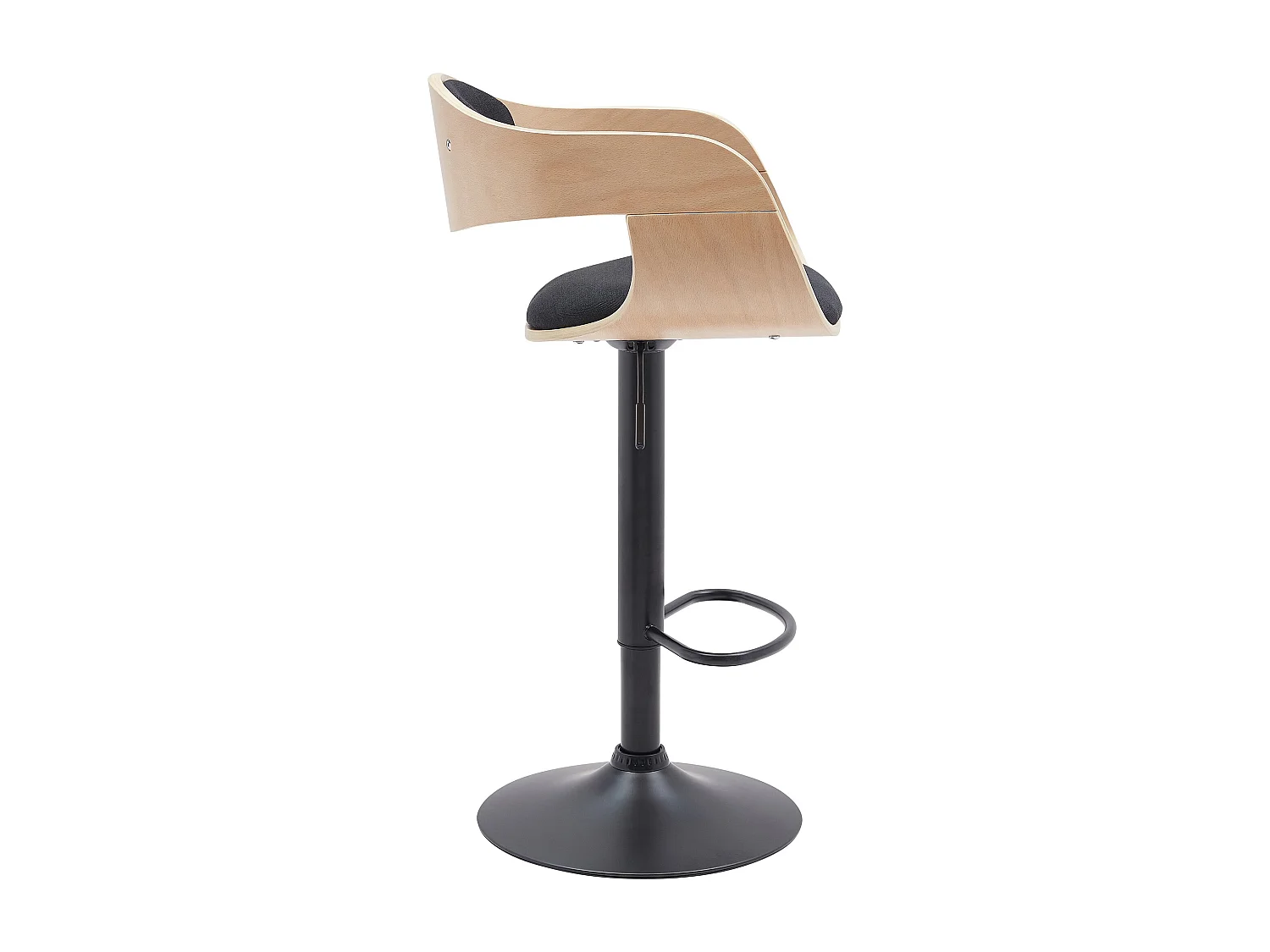 Tabouret de bar - Tissu - Nature / Noir - Kingston