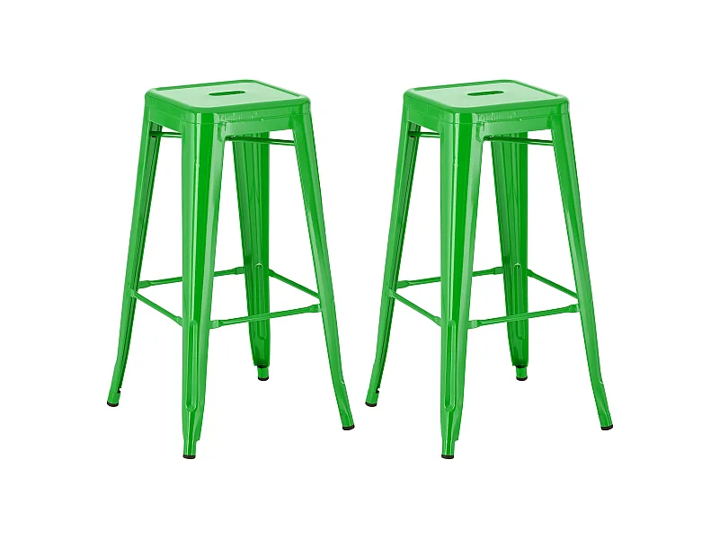 2er Set Barhocker - Metall - grün - Joshua