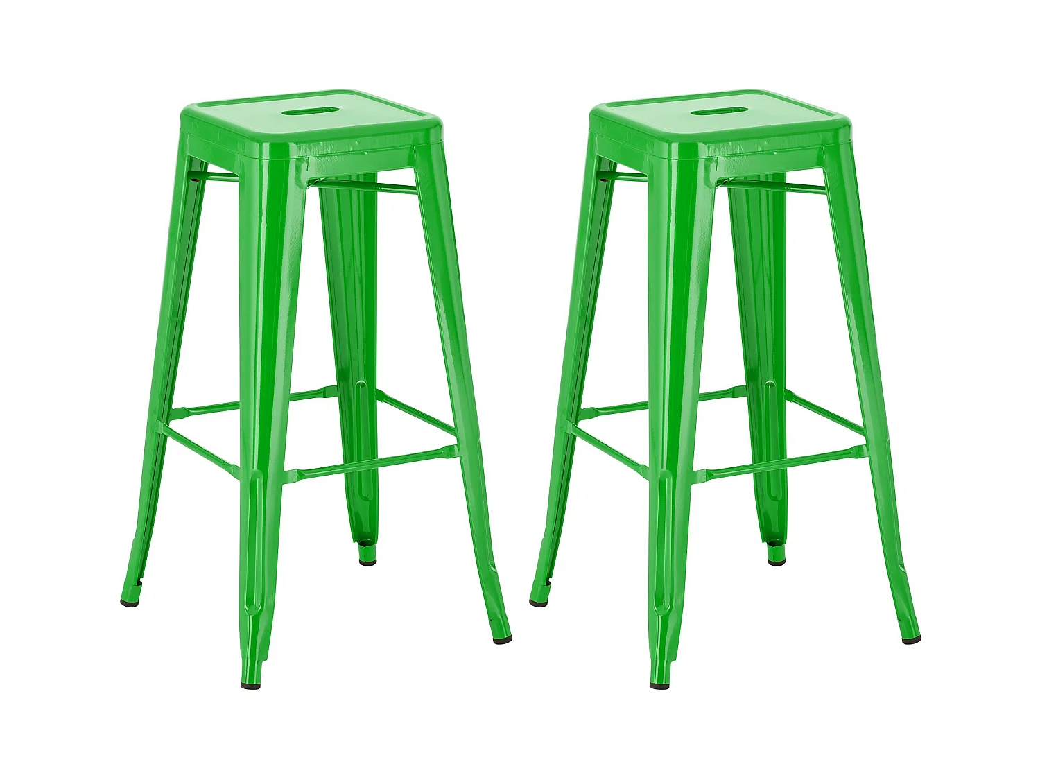 Lot de 2  Tabouret de bar - Métal - Vert - Joshua