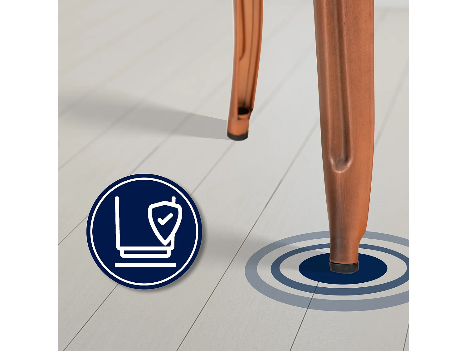 Lot de 2  Tabouret de bar - Métal - Cuivre - Joshua