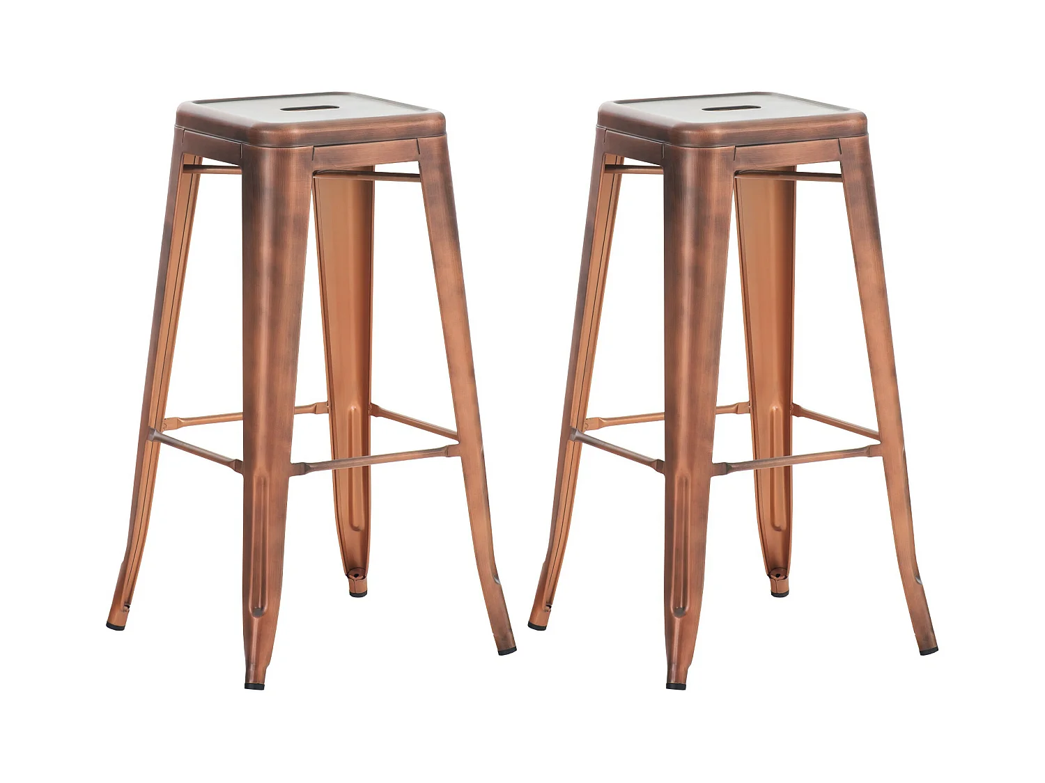 Lot de 2  Tabouret de bar - Métal - Cuivre - Joshua