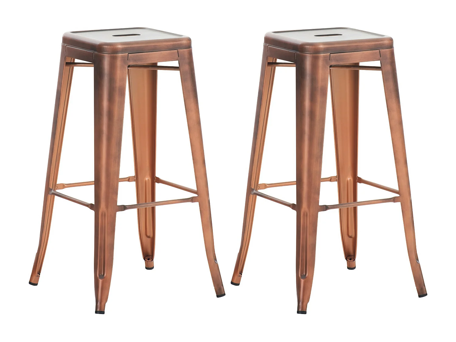 Lot de 2  Tabouret de bar - Métal - Cuivre - Joshua