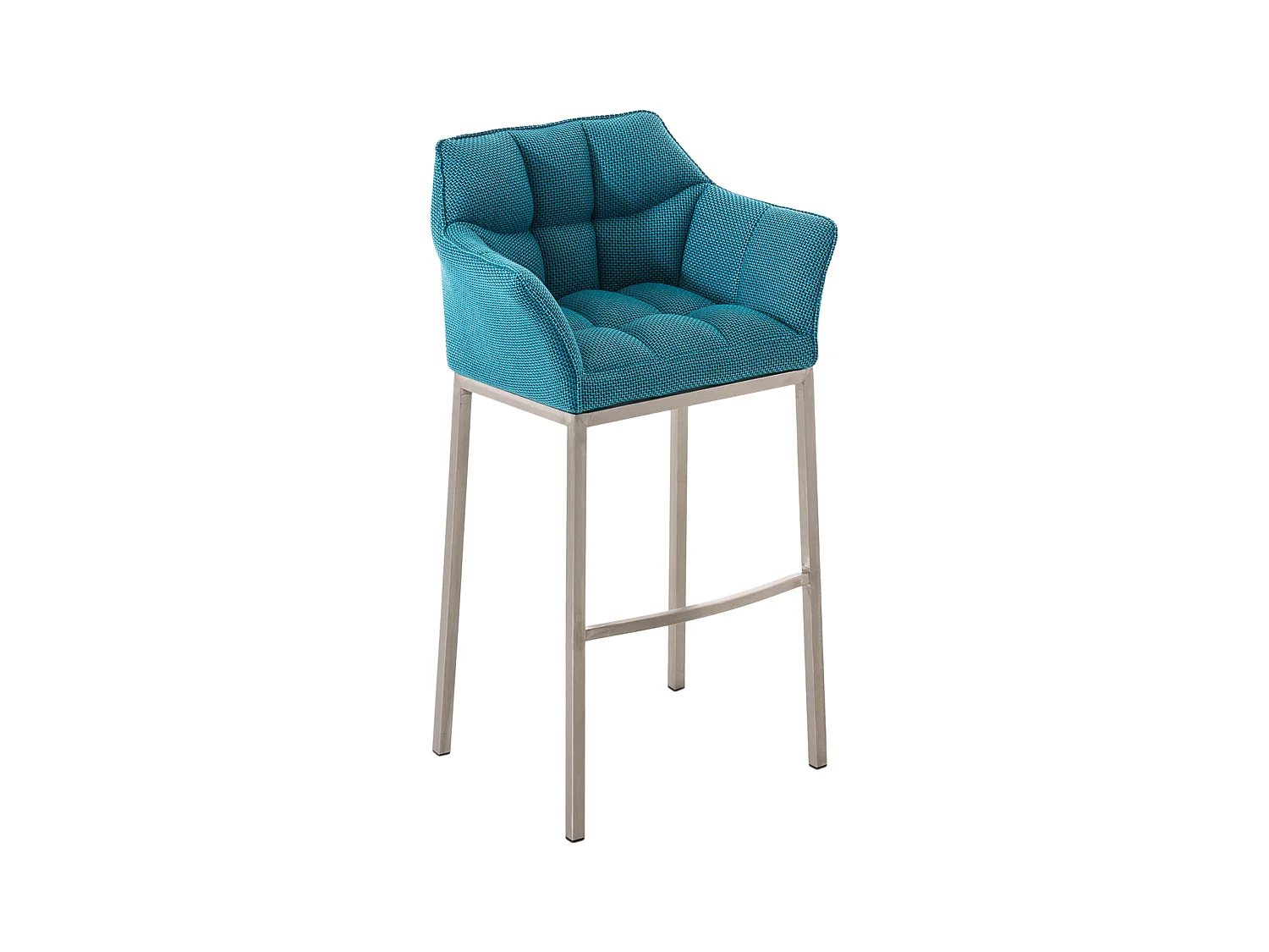 Tabouret de bar - Tissu & Acier inoxydable - Turquoise - Damaso