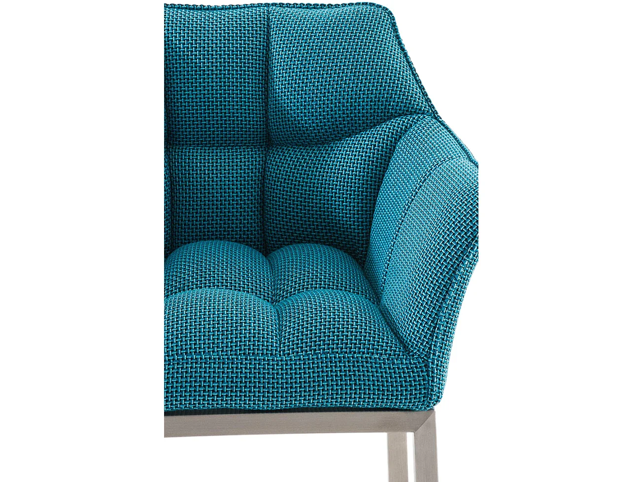 Tabouret de bar - Tissu & Acier inoxydable - Turquoise - Damaso