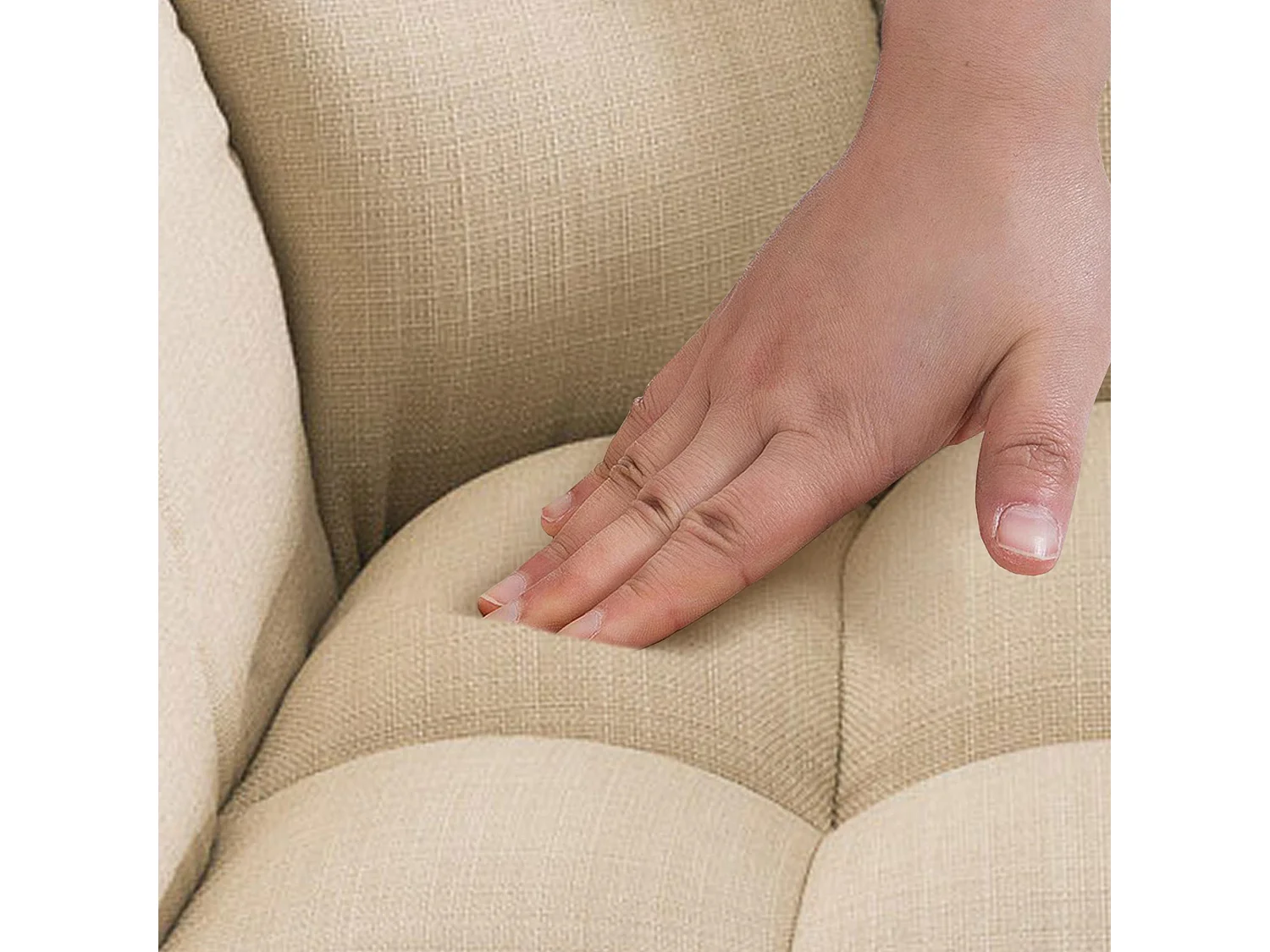 Barhocker - Stoff & schwarz - creme - Damaso