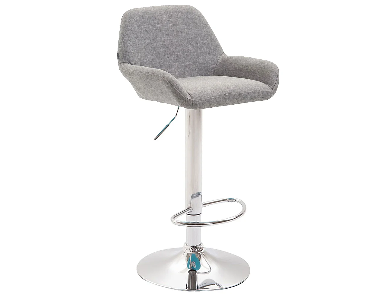 Lot de 2 Tabourets de bar - Tissu & Métal chromé - Gris - Braga