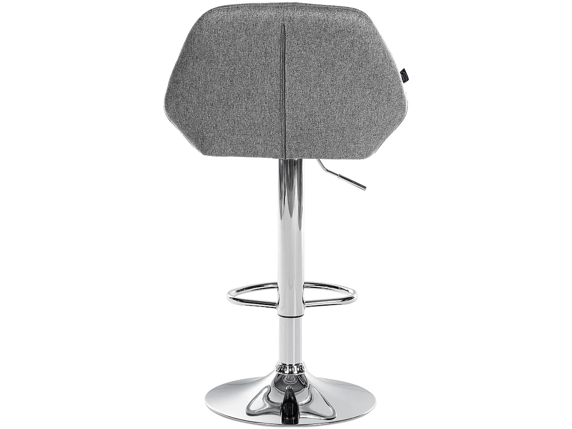 Lot de 2  Tabouret de bar - Tissu & Chrome - Gris - Braga