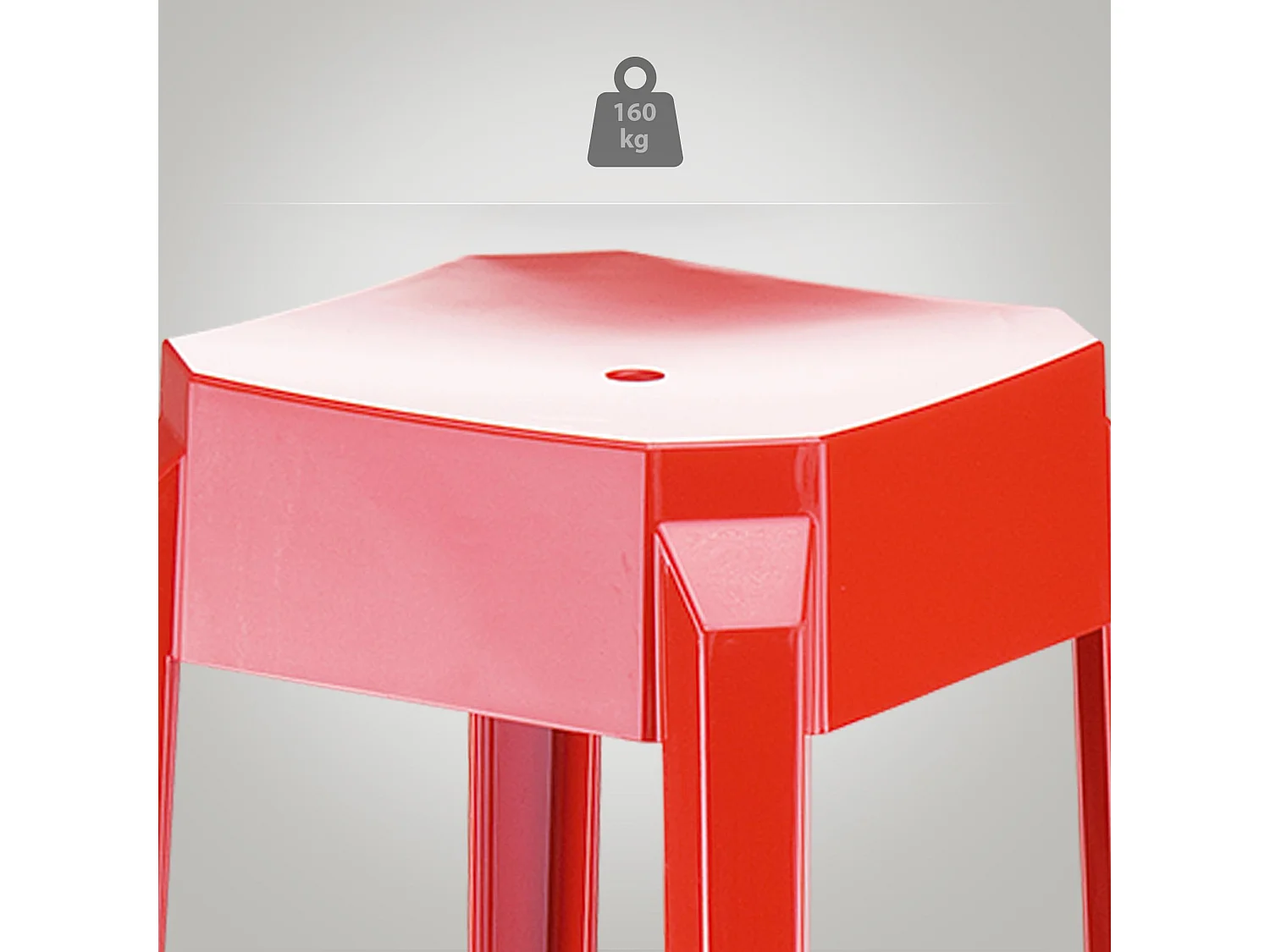 Tabouret de bar - Plastique - Rouge - FOX