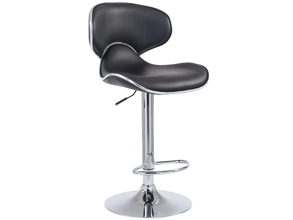 Barkruk - Kunstleer & Metaal in chroomoptiek - zwart - Las Vegas V2