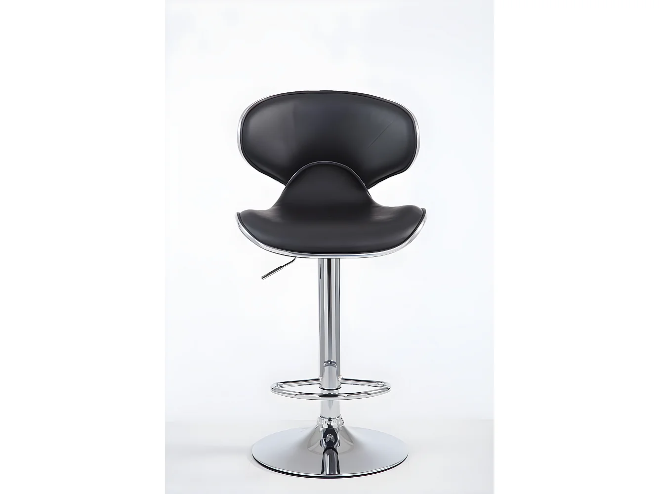 Tabourets de bar - Similicuir & Métal chromé - Noir - Las Vegas V2